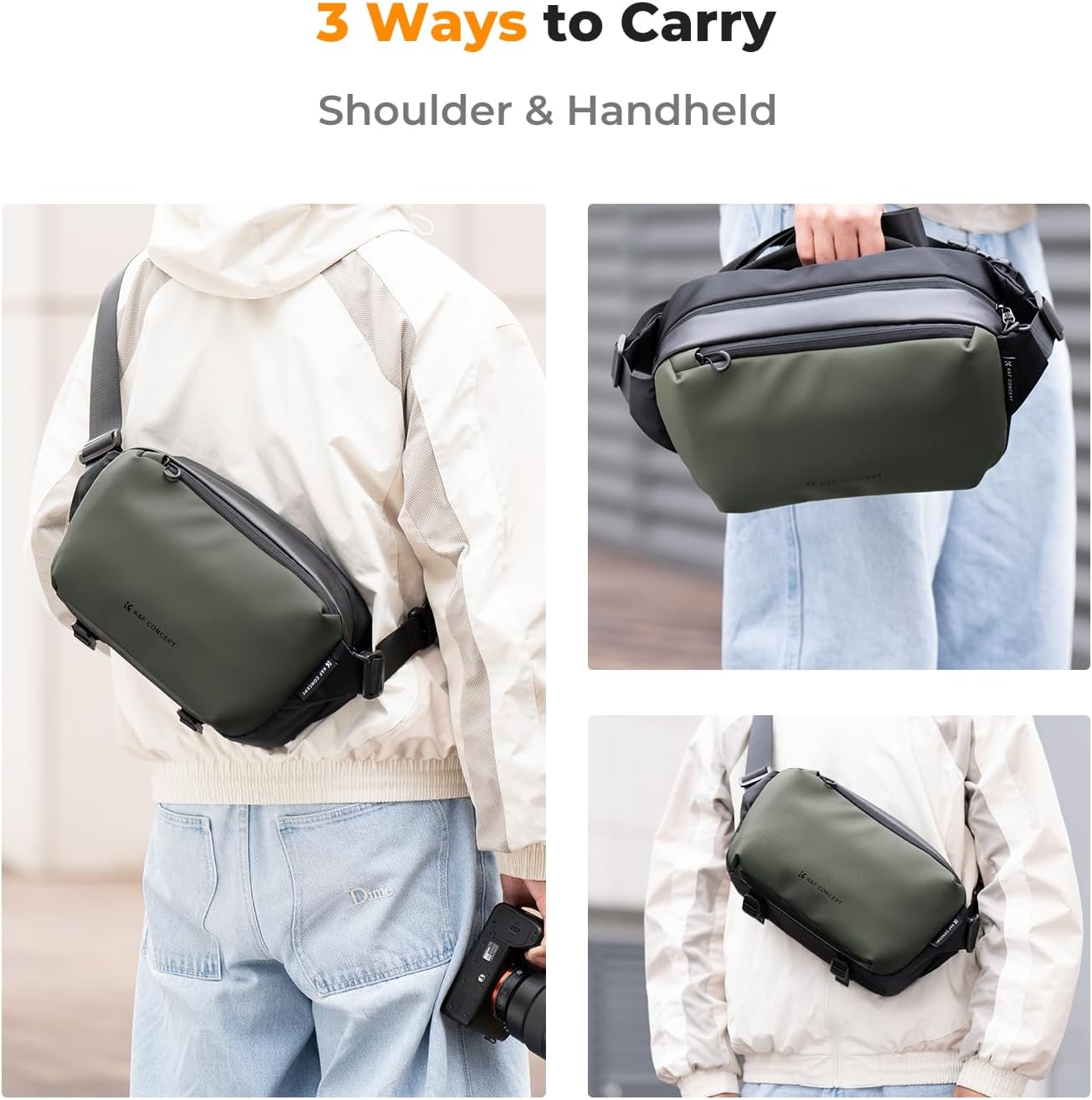 K&F CONCEPT Camera Sling Bag Crossbody Bag Waterproof Camera Shoulder Backpack DSLR/SLR/Mirrorless Camera Case - Image 7
