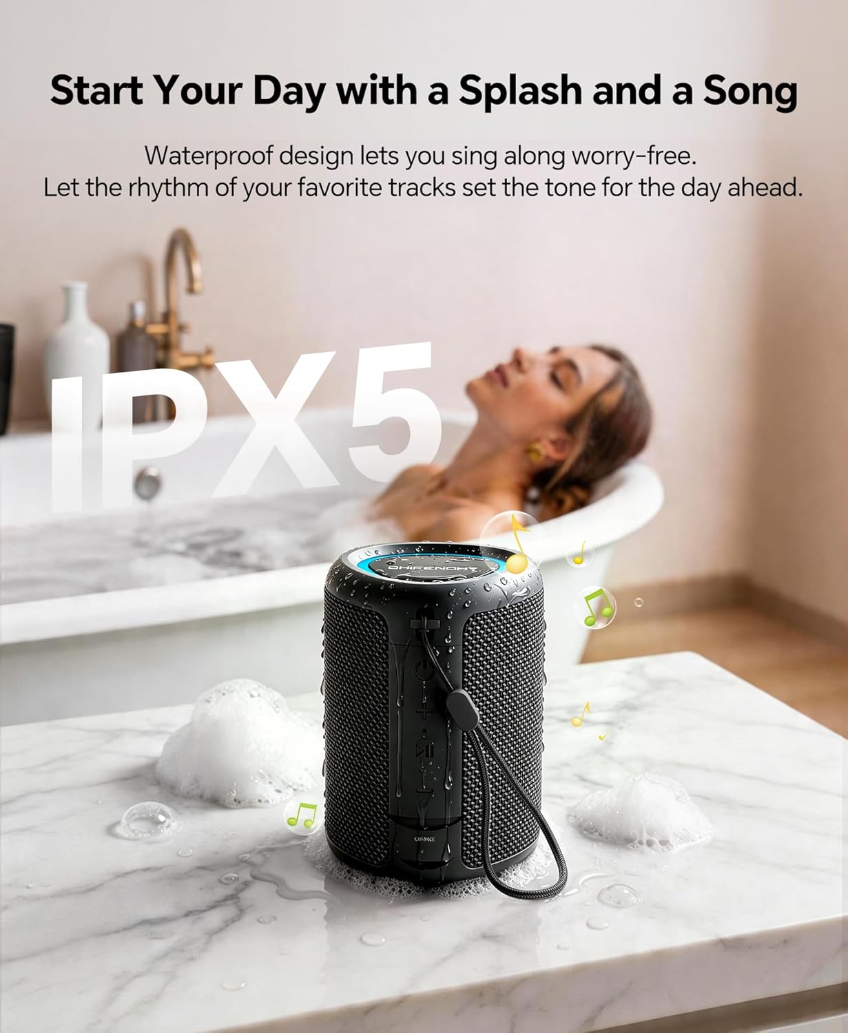 Portable Bluetooth Speaker Beach Essentials: Powerful Crystal Clear Sound/Dynamic Light/IPX5 Waterproof/All Day Playtime/Wireless BT 5.3/TWS Paring, Dad Gifts, Outdoor|Travel|Camping|Pool Accessories - Image 6